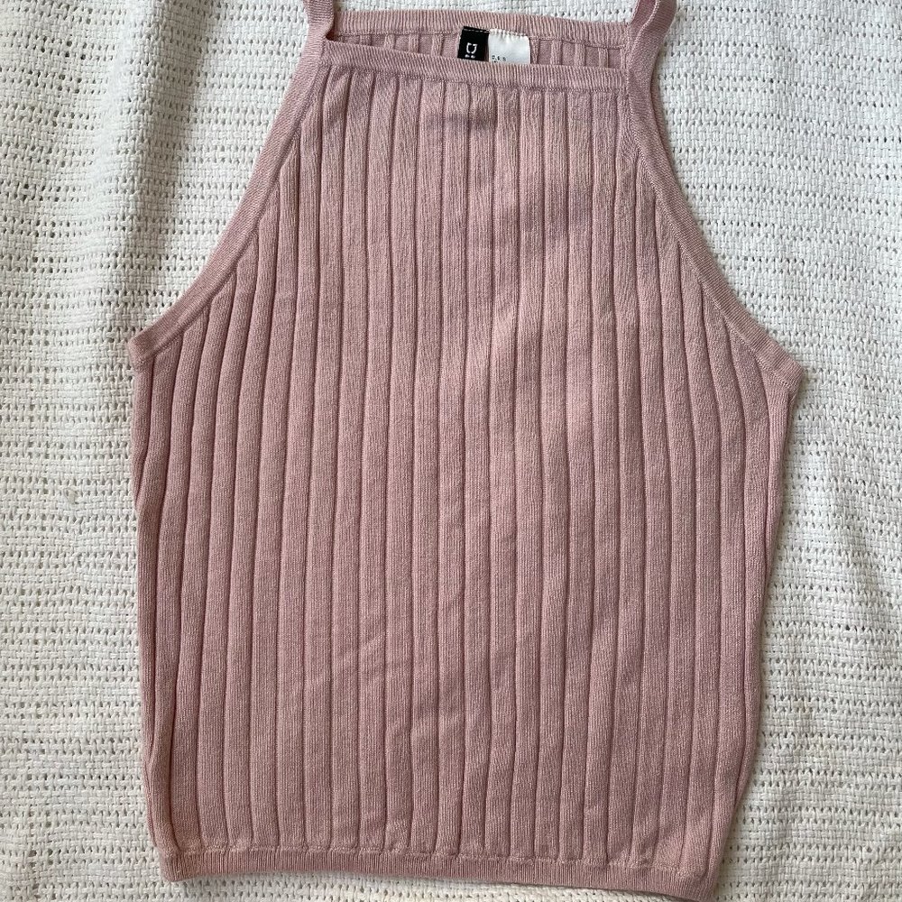 Ribbed Halter Neck Tank Top